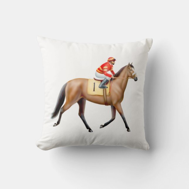 Ready for the Horse Race Pillow (Front)