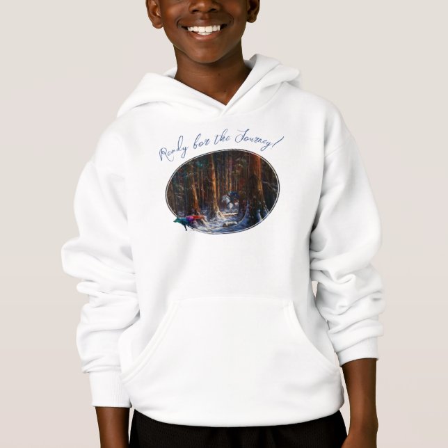 Ready for the Journey! fantasy land forest art Hoodie (Front)