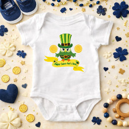 Ready for the Parade Happy Saint Patrick’s Day Owl Baby Bodysuit