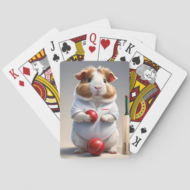 Ready For The Pitch, Guinea Pig Cricketer Poker Cards (Back)
