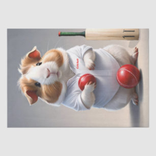 Ready For The Pitch, Guinea Pig Cricketer Tissue Paper