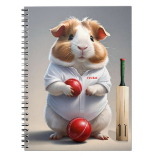 Ready for the Pitch: Guinea Pig in Cricket Gear, Notebook