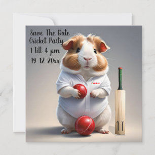 Ready for the Pitch: Guinea Pig in Cricket Gear, Save The Date