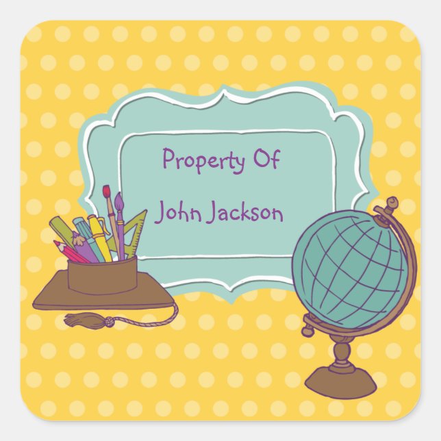 Ready For The World Personalized Bookplate Sticker (Front)