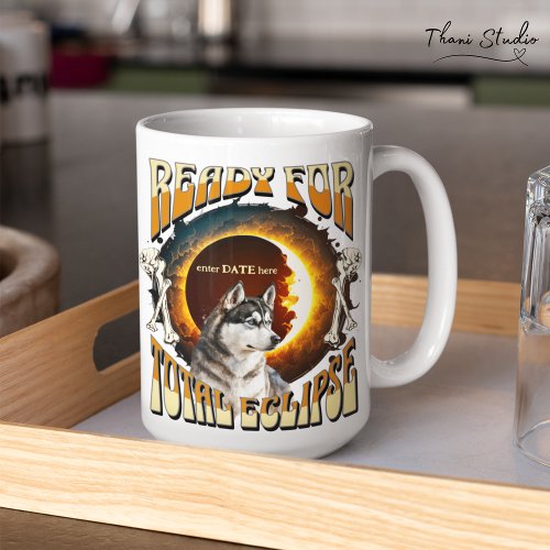 Ready for Total Eclipse 2024 Cute Dog Vintage  Coffee Mug