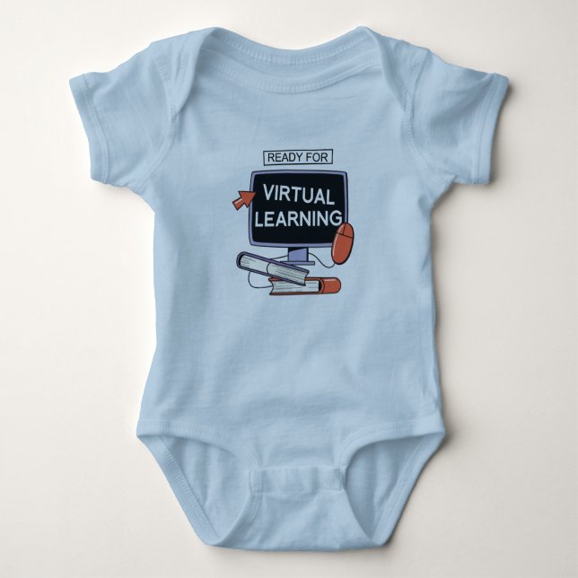 Ready for virtual learning baby bodysuit (Front)