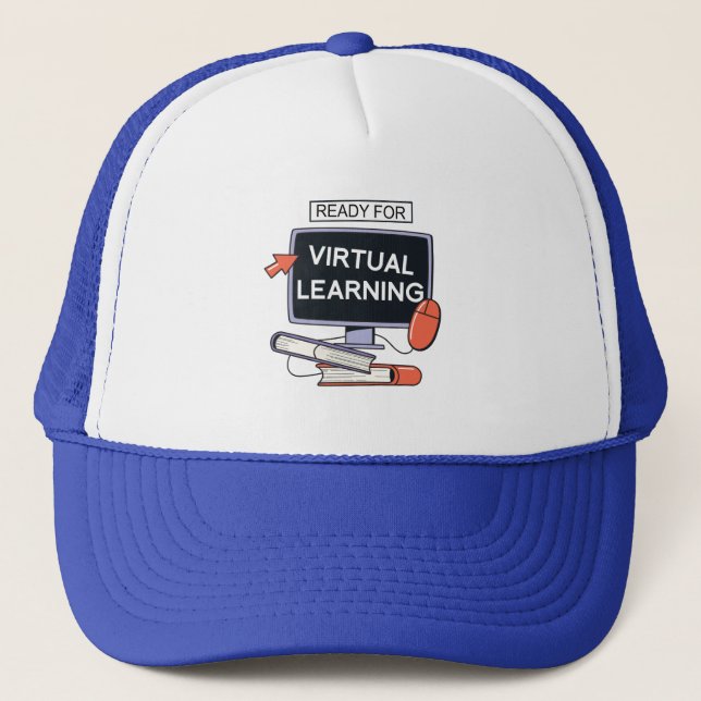 Ready for virtual learning trucker hat (Front)