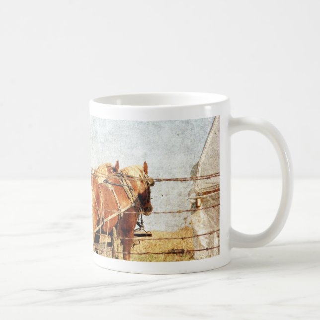 Ready For Work, Two Draft Horses Coffee Mug (Right)