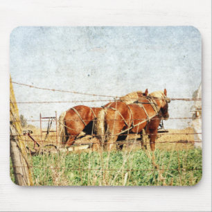 Ready For Work, Two Draft Horses Mouse Pad
