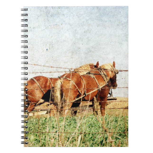 Ready For Work, Two Draft Horses Notebook (Front)