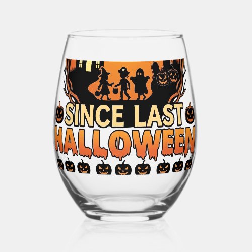 Ready Halloween Since Last Haunted Castle Ghost Ki Stemless Wine Glass