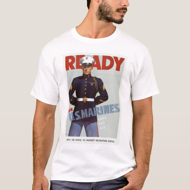 Ready ~ Join US Marines T-Shirt (Front)