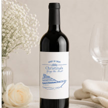 Ready or Yacht Bachelorette Wine Label | Nautical 