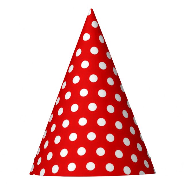 Ready Red White Dots Party Hat (Front)