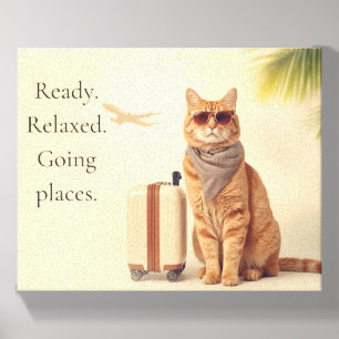 Ready Relaxed Cat Travel Canvas Photo Tile