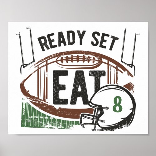 Ready Set Eat Custom Football Party Sign