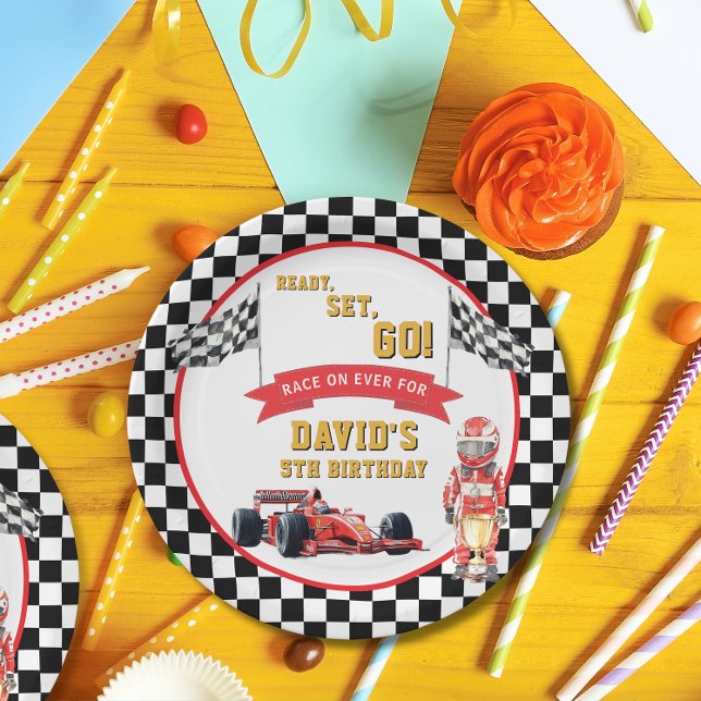 Ready Set Go Race On Boy Birthday Paper Plates (Creator Uploaded)