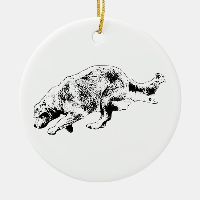 Ready-Set-Joy Golden Keepsake Ceramic Ornament (Front)