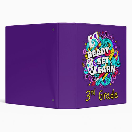 Ready Set Learn  Starting School 3rd Grade Kids   3 Ring Binder