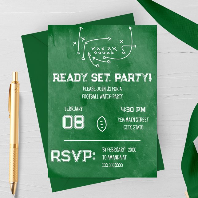 Ready Set Party Football Watch Party Invitation (Creator Uploaded)