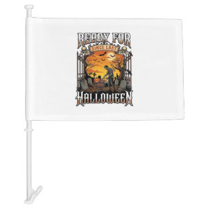 Ready Since Last Halloween Zombie Shopping Cart Gr Car Flag