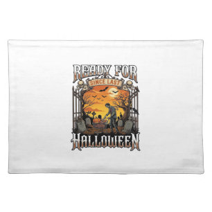 Ready Since Last Halloween Zombie Shopping Cart Gr Cloth Placemat