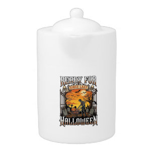 Ready Since Last Halloween Zombie Shopping Cart Gr Teapot