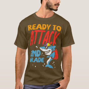 Ready To Attach 2nd Grade Shark First Day Of Schoo T-Shirt