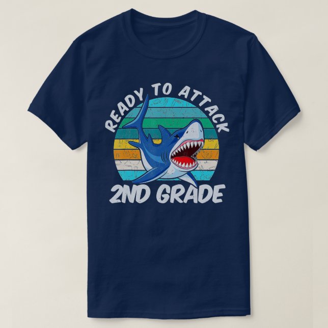 Ready To Attack 2nd Grade Boys Back To School (5)  T-Shirt (Design Front)