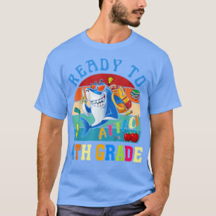 Ready To Attack 4th Grade Shark Back to School Boy T-Shirt
