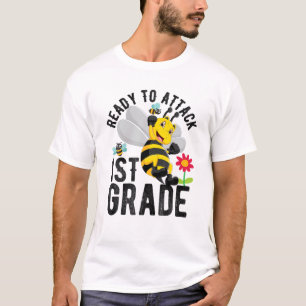 Ready To Attack First Grade Honey Bees Kids Back T T-Shirt