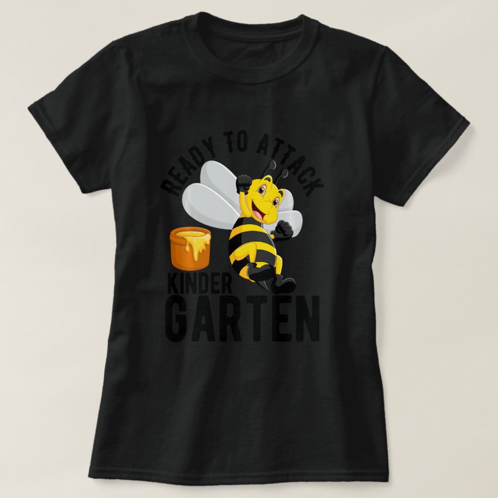 Ready To Attack Kindergarten Honey Bees Kids Back Personalized T-Shirt