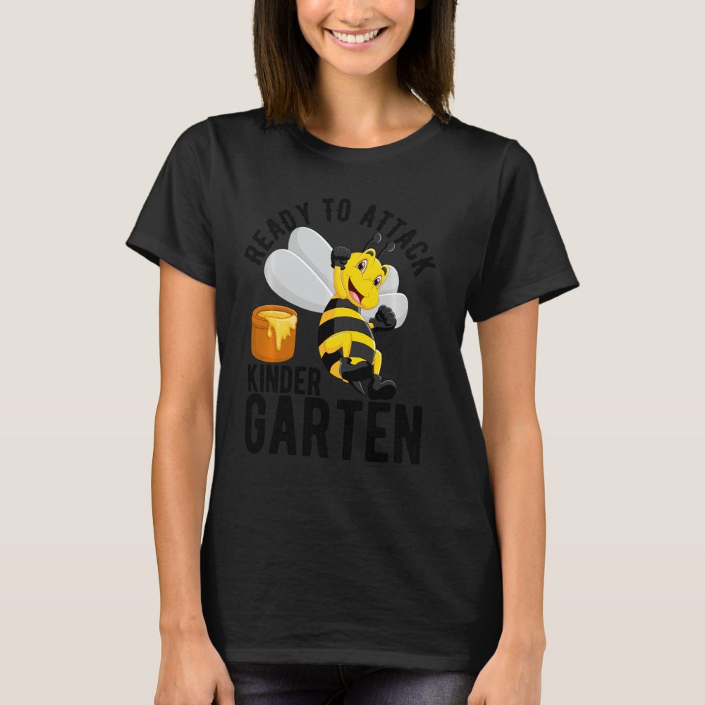 Discover Ready To Attack Kindergarten Honey Bees Kids Back Personalized T-Shirt