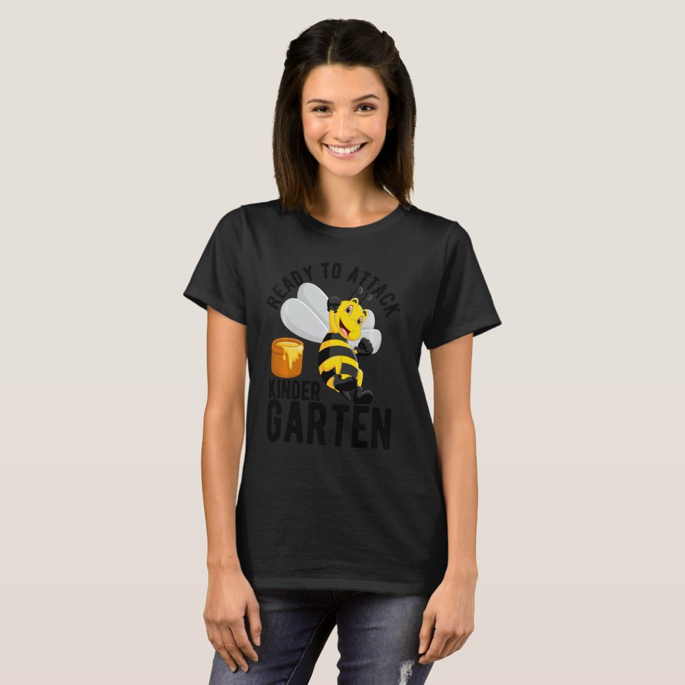 Ready To Attack Kindergarten Honey Bees Kids Back Personalized T-Shirt