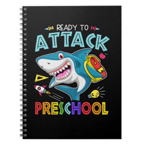 Ready To Attack Preschool Boy Back To School Sea A Notebook