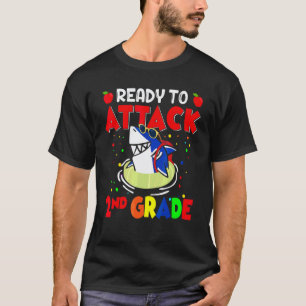 Ready To Attack Second 2nd Grade Teacher Kids Back T-Shirt