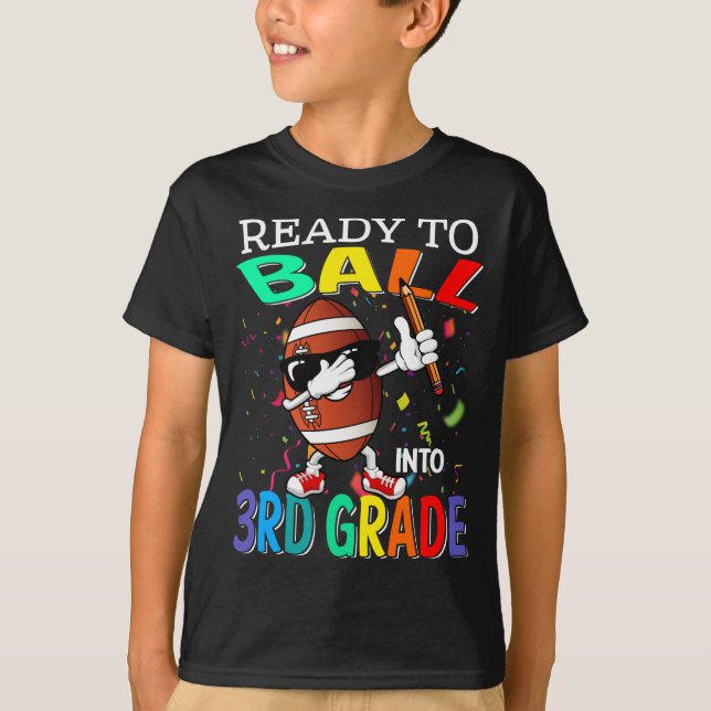 Ready To Ball Into 3rd Grade Basketball  T-Shirt (Front)