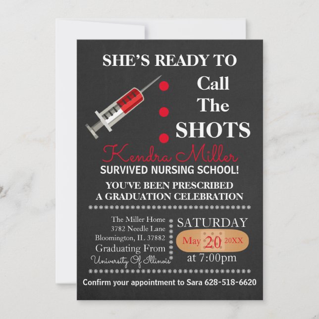 Ready To Call The Shots Graduation Invite (Front)