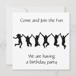 **READY TO CELEBRATE AND HAVE FUN** BIRTHDAY PARTY INVITATION
