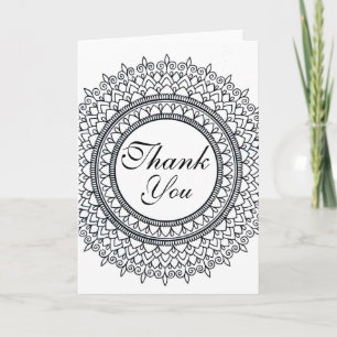 Ready To Color Mandala Pattern Thank You Card