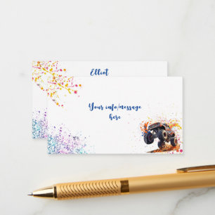Ready to crash monster truck birthday enclosure card