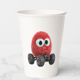  Ready to crash monster truck cartoon 3D emoji  Paper Cups