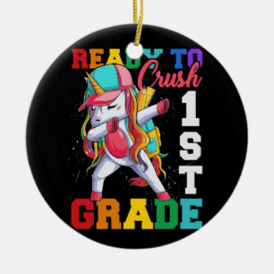 Ready To Crush 1St Grade Unicorn Goodbye Kindergar Ceramic Ornament
