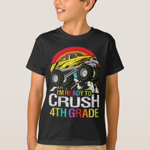 Ready To Crush 4th Grade School Monster truck T_Shirt