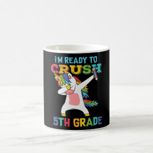 Ready to Crush 5th Grade Cute Unicorn School Kids Coffee Mug