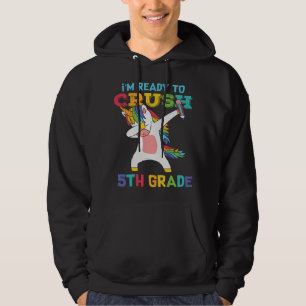 Ready to Crush 5th Grade Cute Unicorn School Kids Hoodie