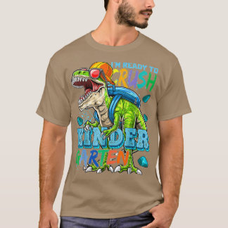 Ready To Crush Kindergarten Dinosaur Back to T-Shirt