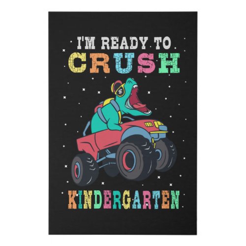 Ready to crush kindergarten faux canvas print