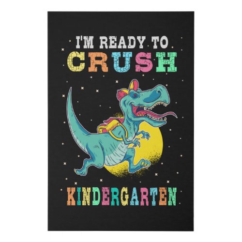 Ready to crush kindergarten faux canvas print