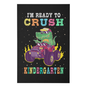 Ready to crush kindergarten faux canvas print
